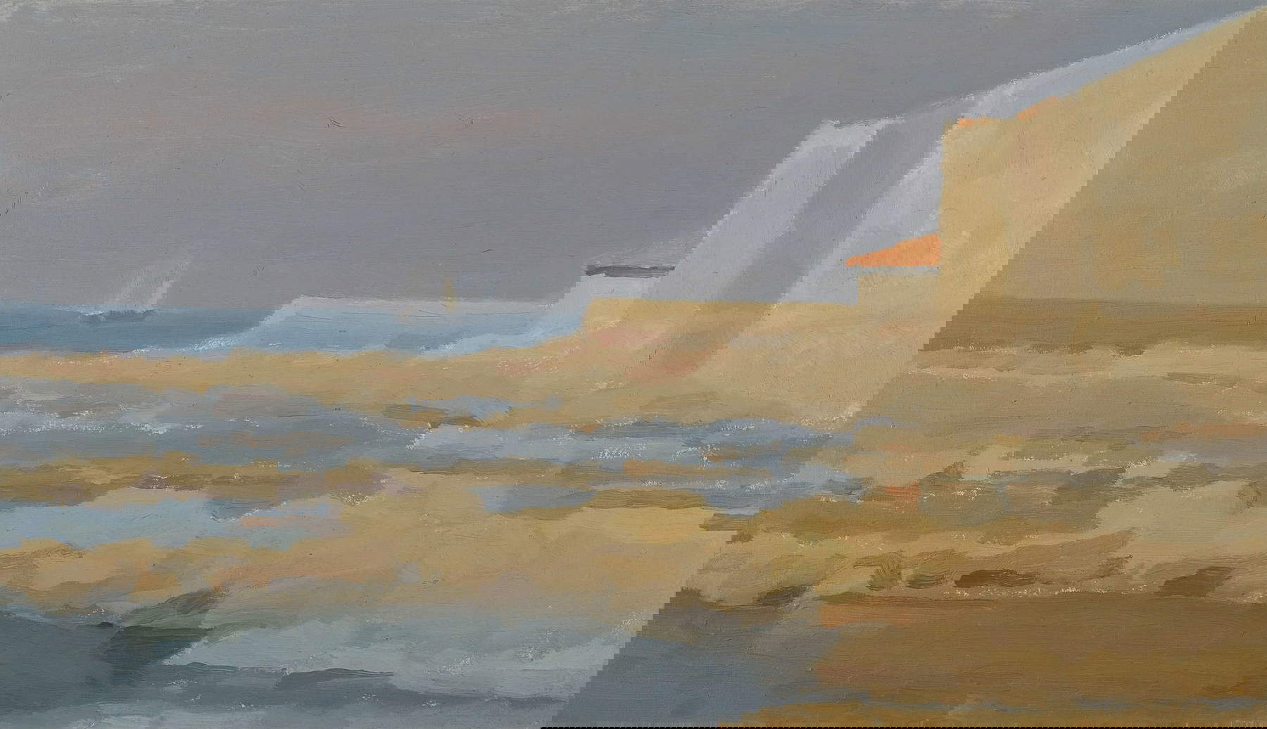 Giovanni March, Marina (ca. 1960; óleo sobre lienzo, 40 x 70 cm; Colección particular). Por concesión de la Galleria Athena. Giovanni March, Marina (ca. 1960; óleo sobre lienzo, 40 x 70 cm; Colección particular). Por concesión de la Galleria Athena.