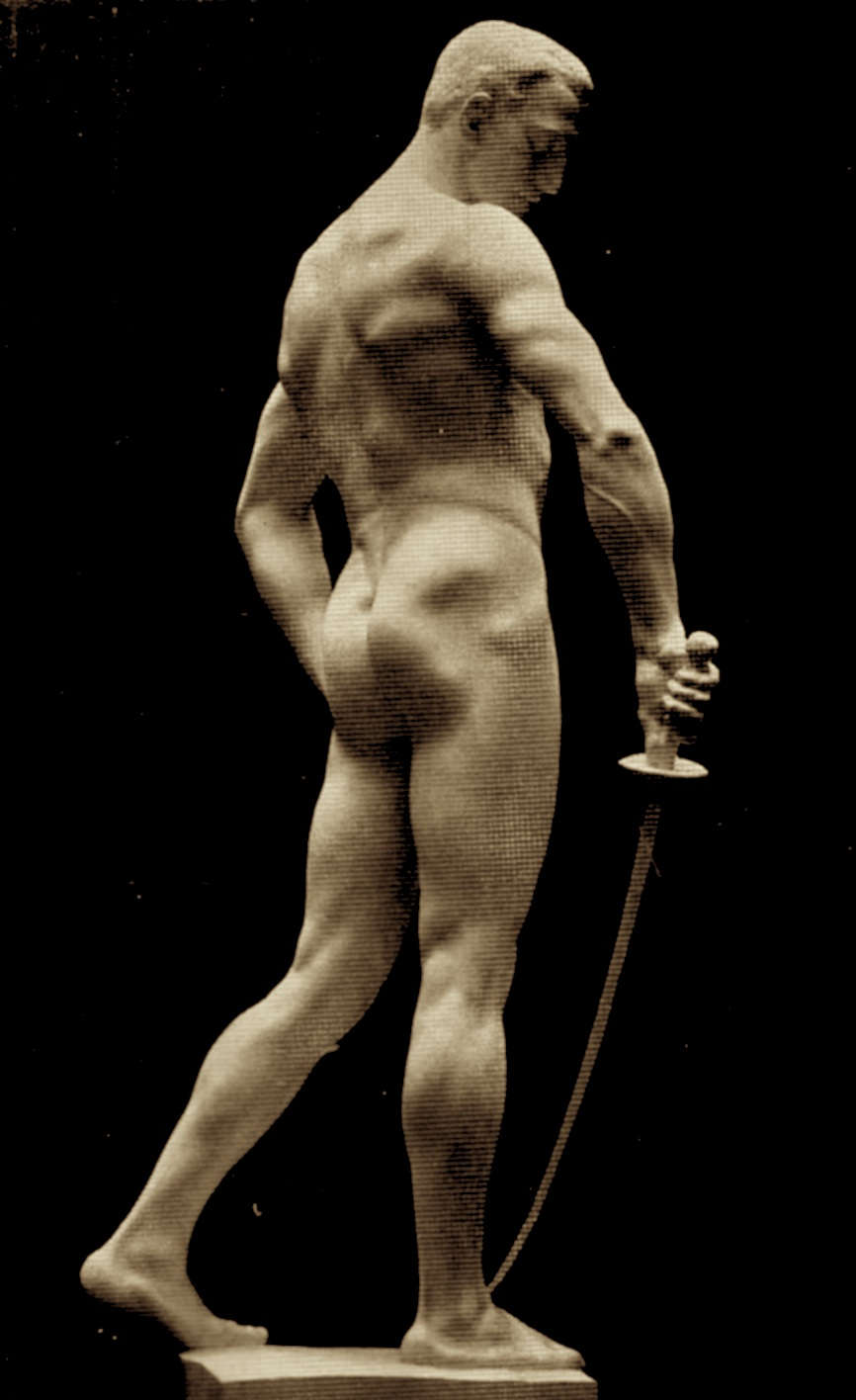 Lo schermidore di Hugo Lederer in una foto d'epoca Lo schermidore di Hugo Lederer in una foto d'epoca