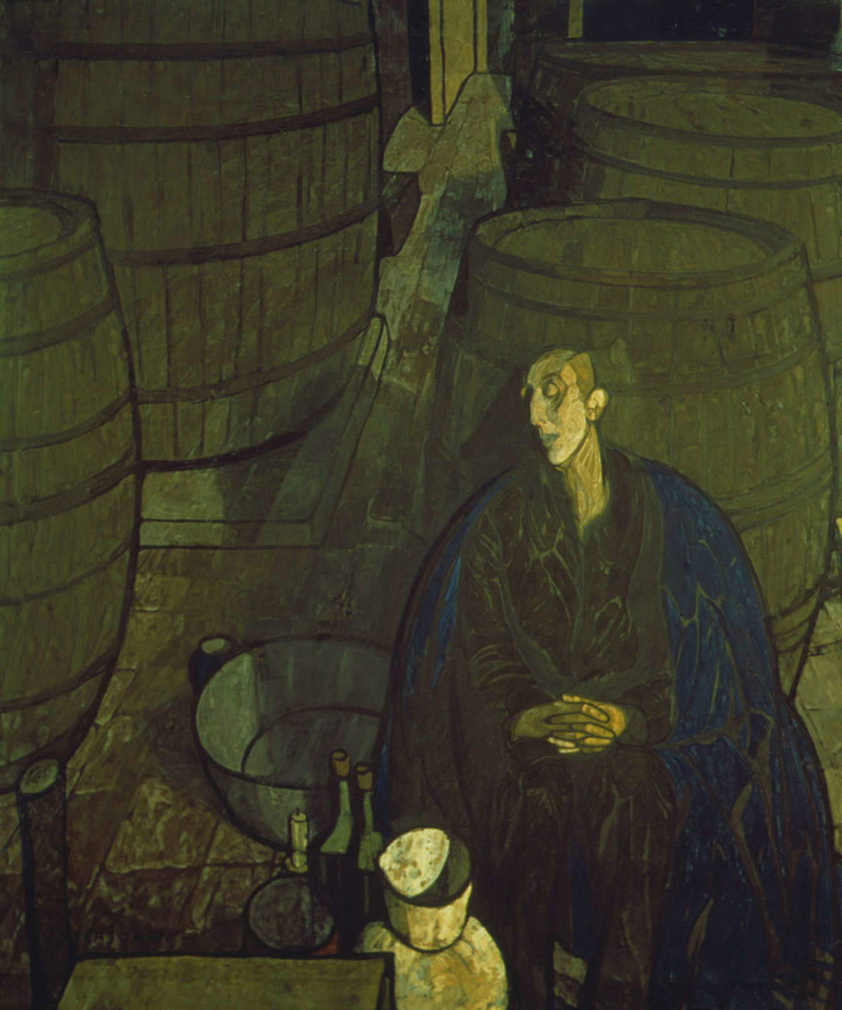 Felice Casorati, The Barrel Man (1919-1920; tempera on canvas, 146.5 x 170 cm; Turin, GAM) Felice Casorati, The Barrel Man (1919-1920; tempera on canvas, 146.5 x 170 cm; Turin, GAM)