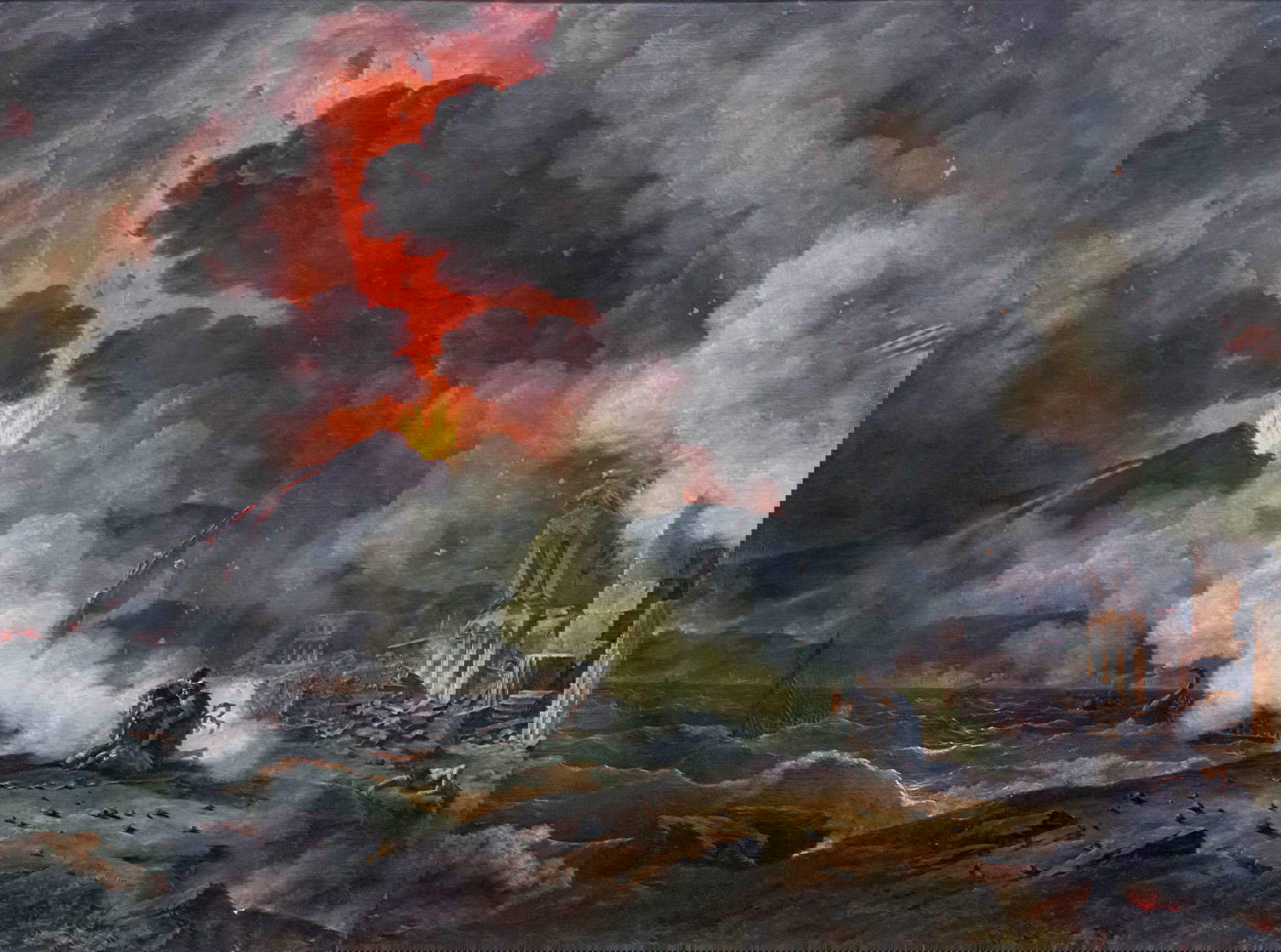 Pierre-Henri de Valenciennes, Eruption du Vésuve arrivée le 24 août de l'an 79 (1813 ; huile sur toile, 148 x 196 cm ; Toulouse, Musée des Augustins) Pierre-Henri de Valenciennes, Eruption du Vésuve arrivée le 24 août de l'an 79 (1813 ; huile sur toile, 148 x 196 cm ; Toulouse, Musée des Augustins)