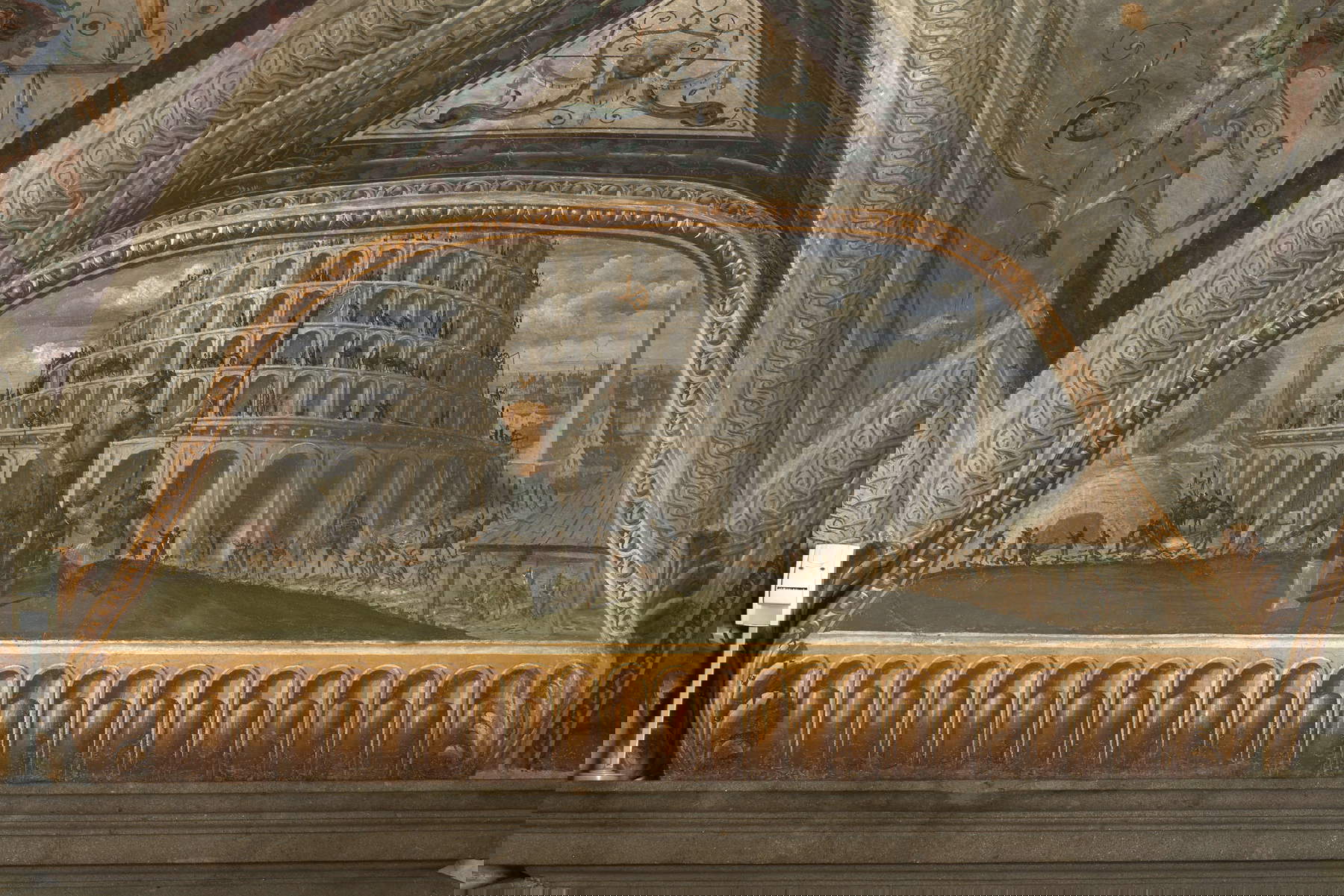 7. Costruzione della Torre di Babele, affresco nella sala della Creazione. Su concessione del Ministero della Cultura - Direzione Regionale Musei Nazionali Lombardia