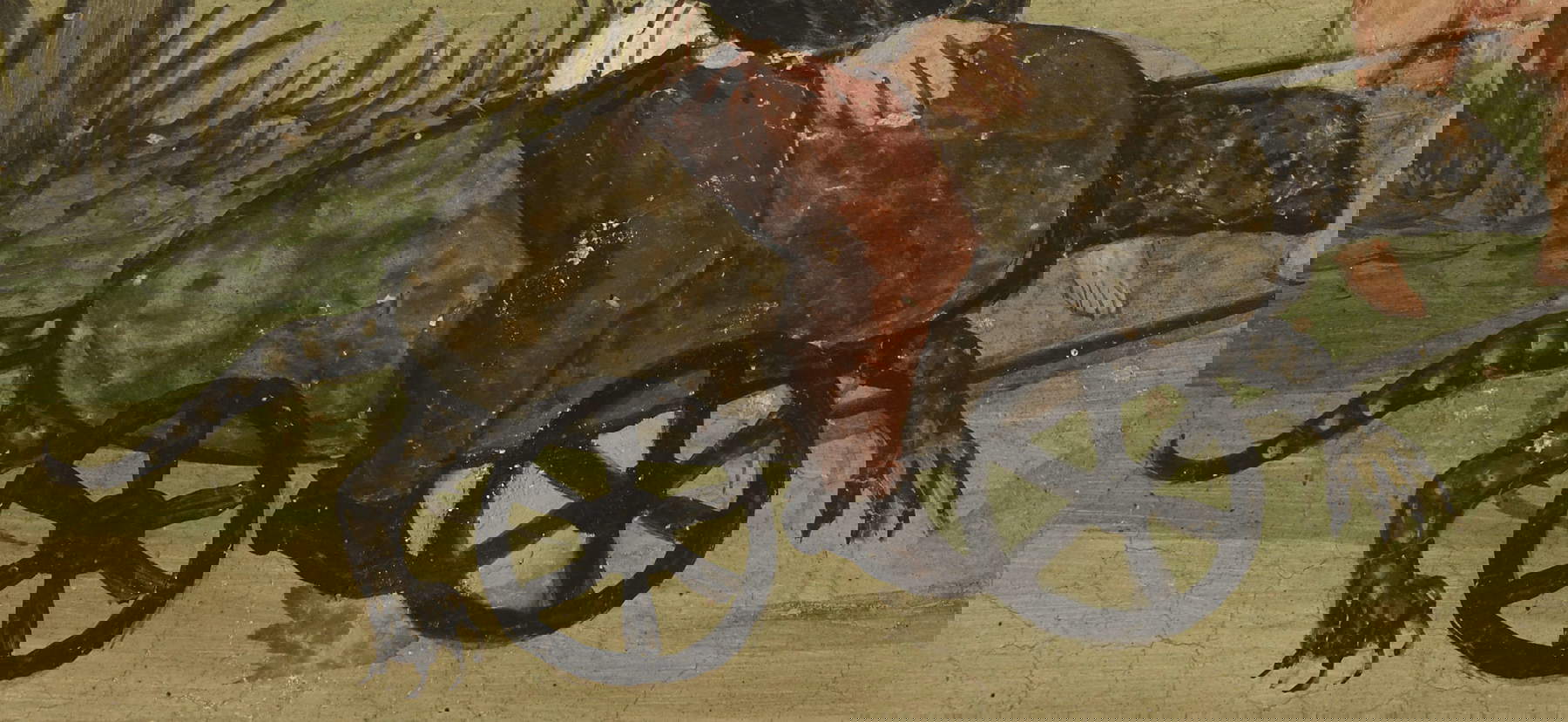 3. Particolare dell&rsquo;affresco sul carro-tartaruga. Su concessione del Ministero della Cultura - Direzione Regionale Musei Nazionali Lombardia