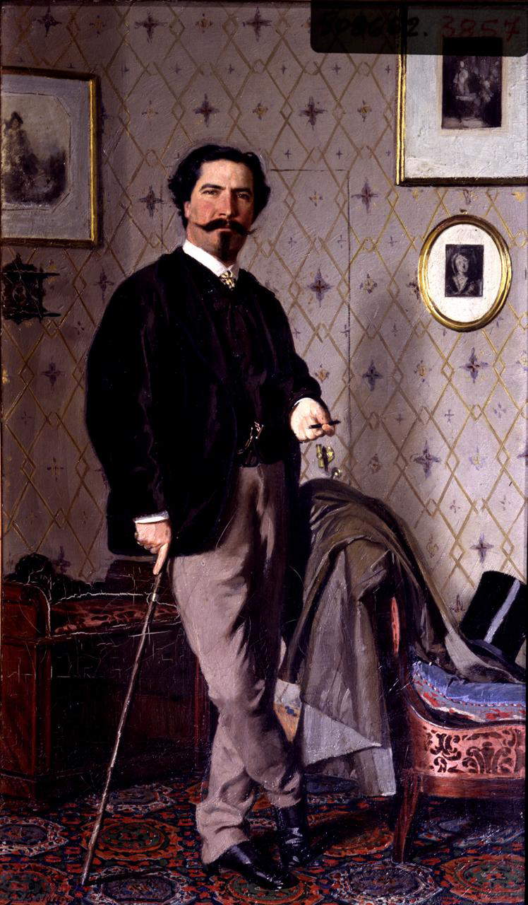 Giovanni Boldini, Porträt von Cristiano Banti (um 1866; Öl auf Leinwand; Florenz, Galleria d'Arte Moderna di Palazzo Pitti) Giovanni Boldini, Porträt von Cristiano Banti (um 1866; Öl auf Leinwand; Florenz, Galleria d'Arte Moderna di Palazzo Pitti)