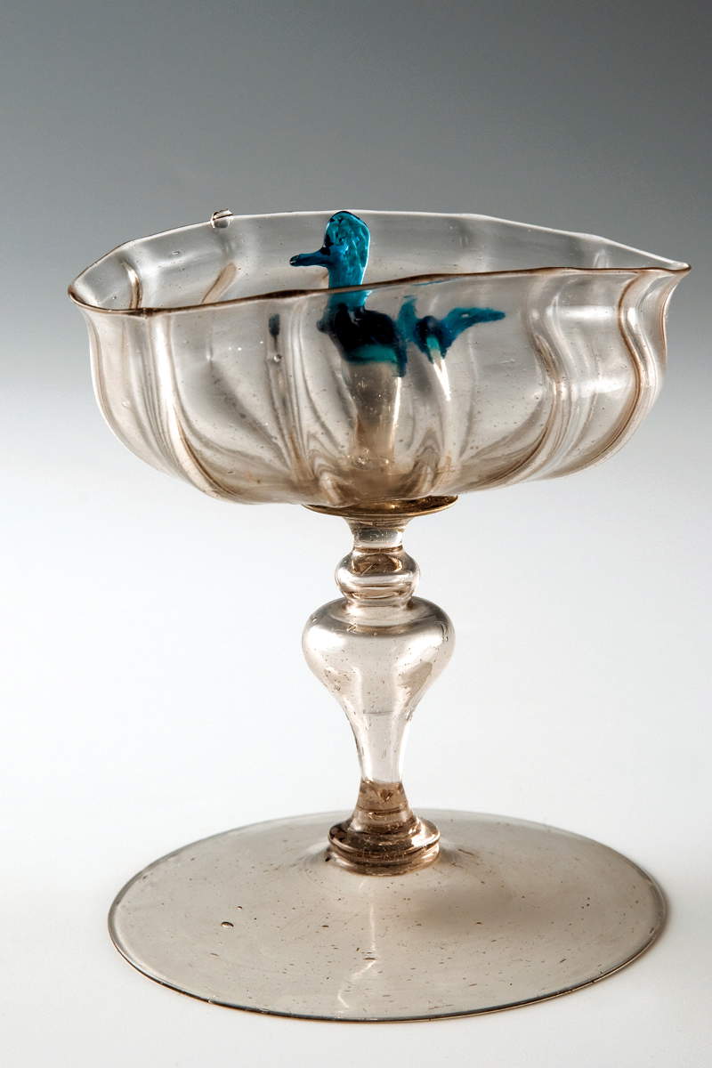 Glass chalice from the 17th century, preserved at the Murano Glass Museum Glass chalice from the 17th century, preserved at the Murano Glass Museum