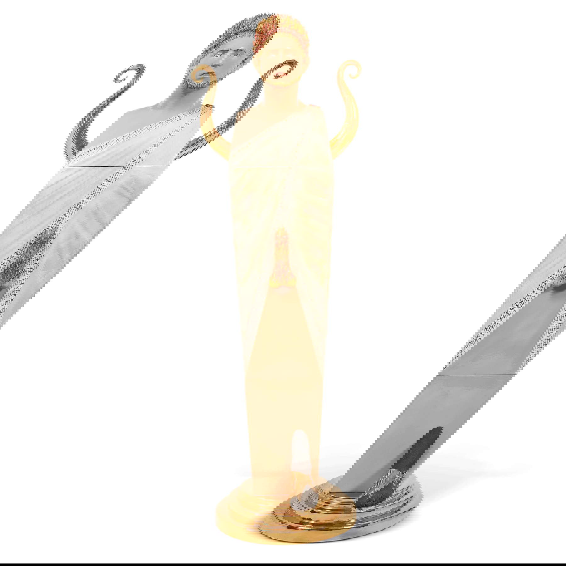 Luigi Ontani, ErmEstetica NeronEros (1990 ; céramique polychrome réalisée avec Bottega Gatti, trois pièces, 187 x 62 x 57 cm) Luigi Ontani, ErmEstetica NeronEros (1990 ; céramique polychrome réalisée avec Bottega Gatti, trois pièces, 187 x 62 x 57 cm)