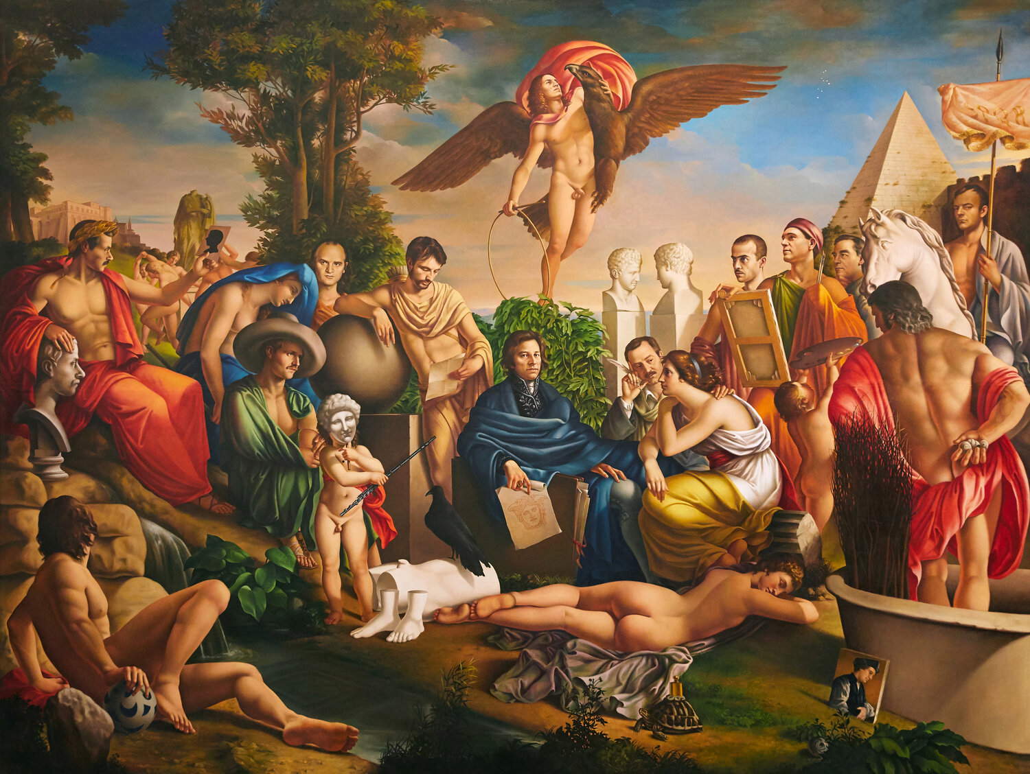 Carlo Maria Mariani, Das Sternbild des Löwen (1980; Öl auf Leinwand, 340 x 450 cm; Rom, Galleria Nazionale d'Arte Moderna e Contemporanea) Carlo Maria Mariani, Das Sternbild des Löwen (1980; Öl auf Leinwand, 340 x 450 cm; Rom, Galleria Nazionale d'Arte Moderna e Contemporanea)