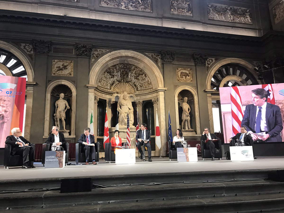Un momento del G7 Cultura 2017 a Palazzo Vecchio