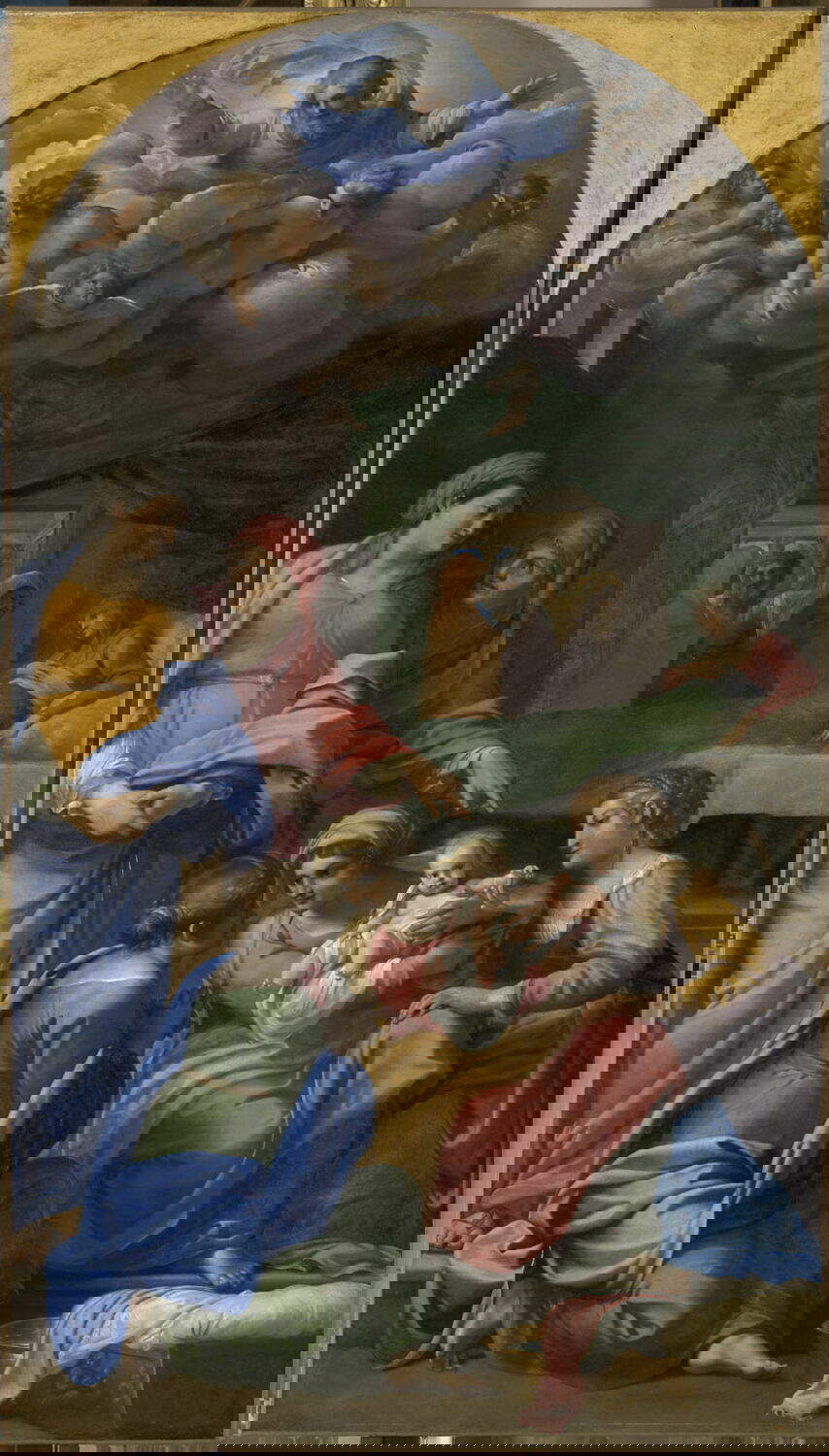 Annibale Carracci, Naissance de la Vierge (1575-1600 ; huile sur toile, 274 x 155 cm ; Paris, Louvre). Localisation : Lorette, Basilique de la Sainte Maison