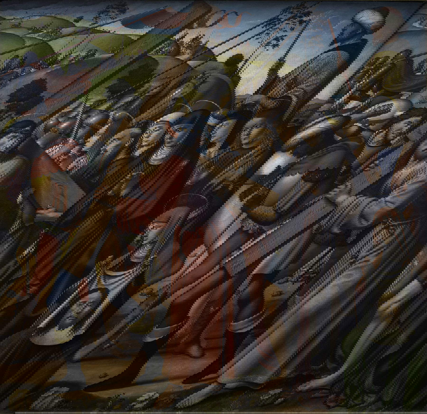 Biagio d'Antonio, Christ portant la croix (1475-1525 ; tempera et huile sur panneau, 190,5 x 191 cm ; Paris, Louvre). Localisation : Florence, Santo Spirito, chapelle Antinori, laissée au Louvre après les restitutions de 1815.