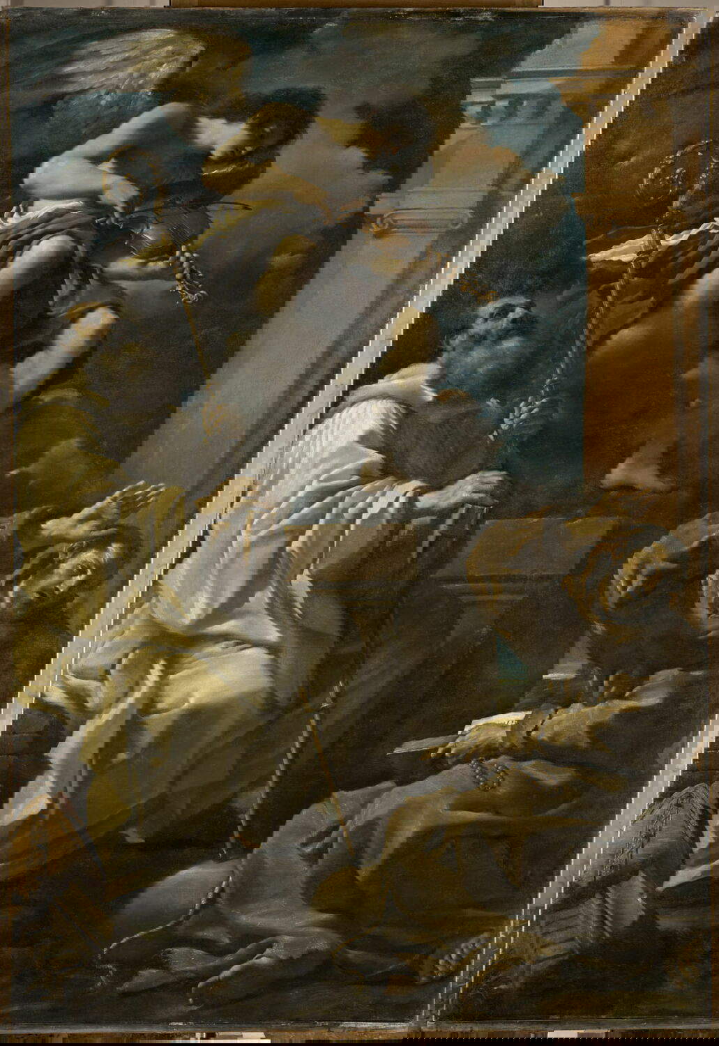 Guercino, Saints François et Benoît (1620 ; huile sur toile, 280 x 183 cm ; Paris, Louvre). Localisation : Cento, église de San Pietro