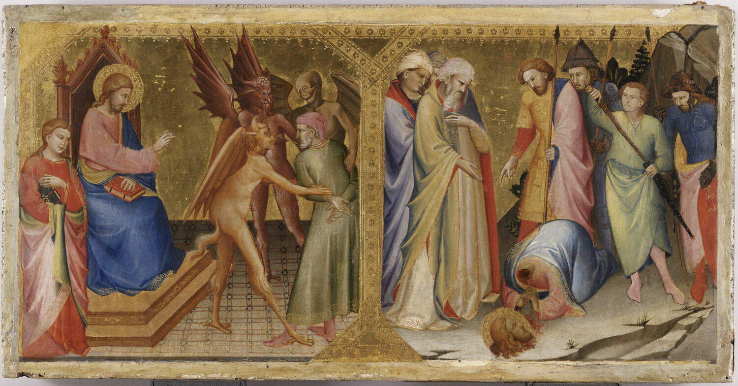Lorenzo Monaco, Trois scènes de prédelle (fin XIVe - début XVe siècle ; tempera sur panneau, 33,8 x 67,7 cm chacune ; Paris, Louvre). Localisation : Florence, Couvent de Santa Maria degli Angeli