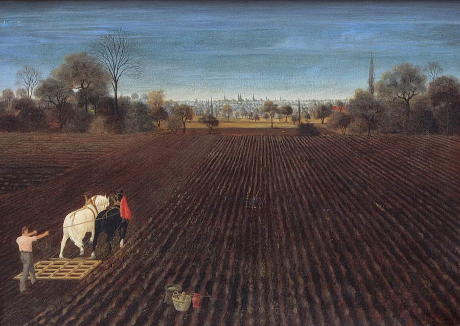Werner Peiner, Deutsche Erde (1930er Jahre; Öl auf Leinwand, 50 x 70 cm; Privatsammlung) Werner Peiner, Deutsche Erde (1930er Jahre; Öl auf Leinwand, 50 x 70 cm; Privatsammlung)