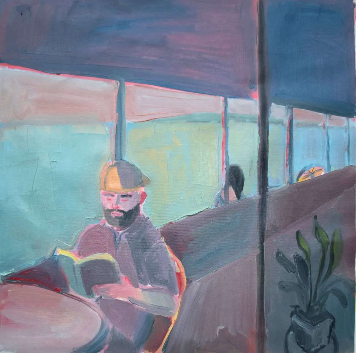 Matteo Pannocchia, Nah am Meer (2022; Öl auf Leinwand, 58 x 56 cm)