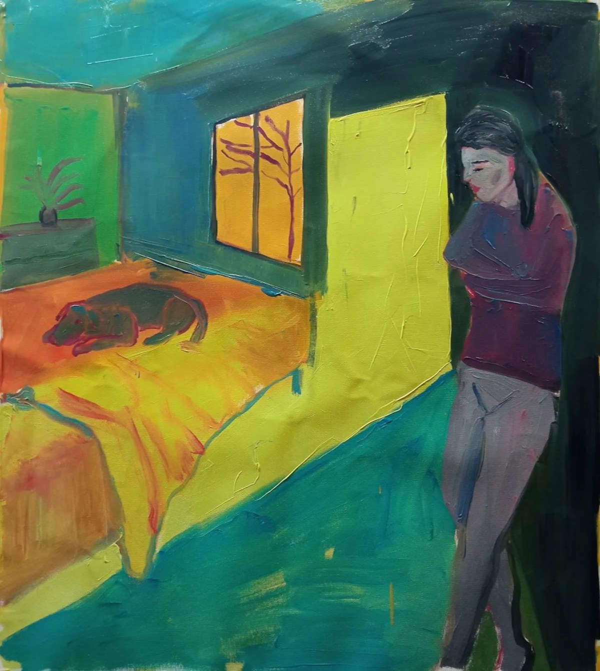 Matteo Pannocchia, Mach dir nicht zu viele Sorgen (2022; Öl auf Leinwand)