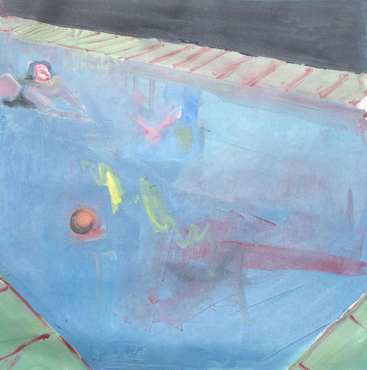 Matteo Pannocchia, Swimming Pool (2022; Öl auf Leinwand, 57 x 58 cm)