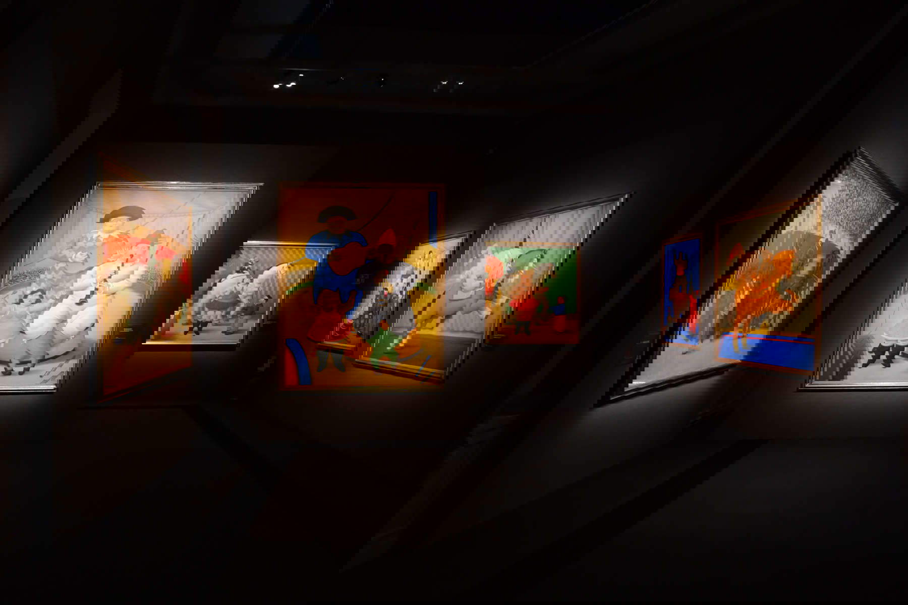 Montaje de la exposición de Botero