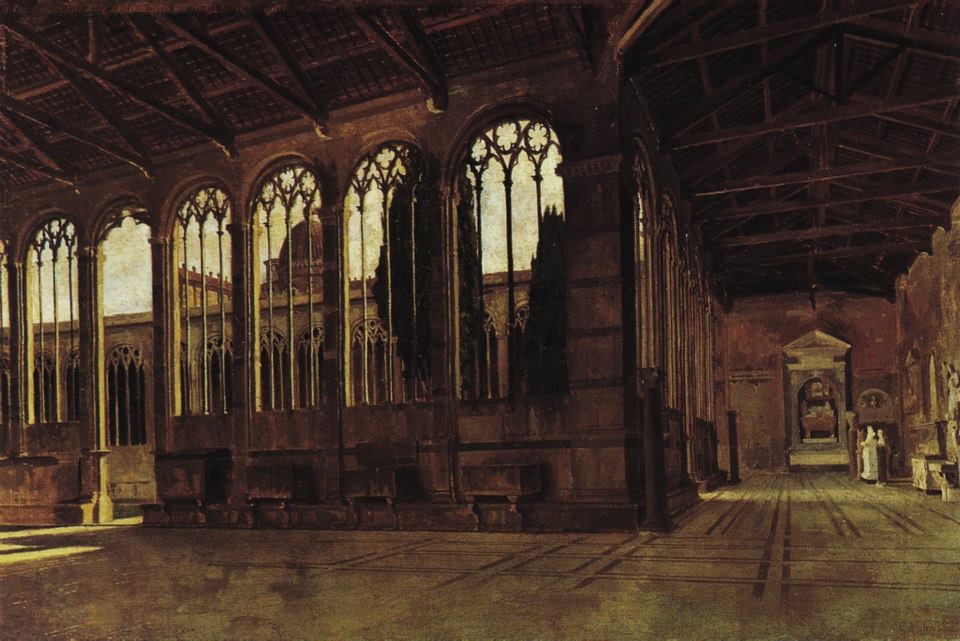 Giuseppe Abbati, Le cimetière de Pise (1864 ; huile sur toile ; Rome, Galleria Nazionale d'Arte Antica) Giuseppe Abbati, Le cimetière de Pise (1864 ; huile sur toile ; Rome, Galleria Nazionale d'Arte Antica)