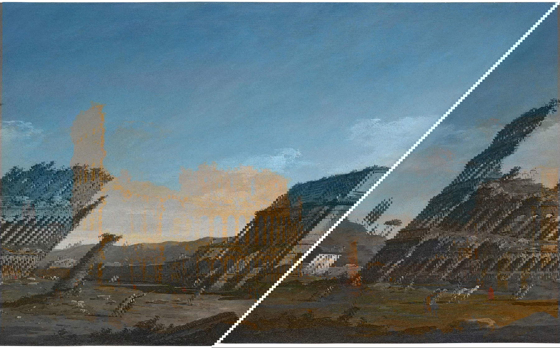 Bernardo Bellotto, Kolosseum und Konstantinbogen (Öl auf Leinwand, 61 x 98,1 cm) Bernardo Bellotto, Kolosseum und Konstantinbogen (Öl auf Leinwand, 61 x 98,1 cm)