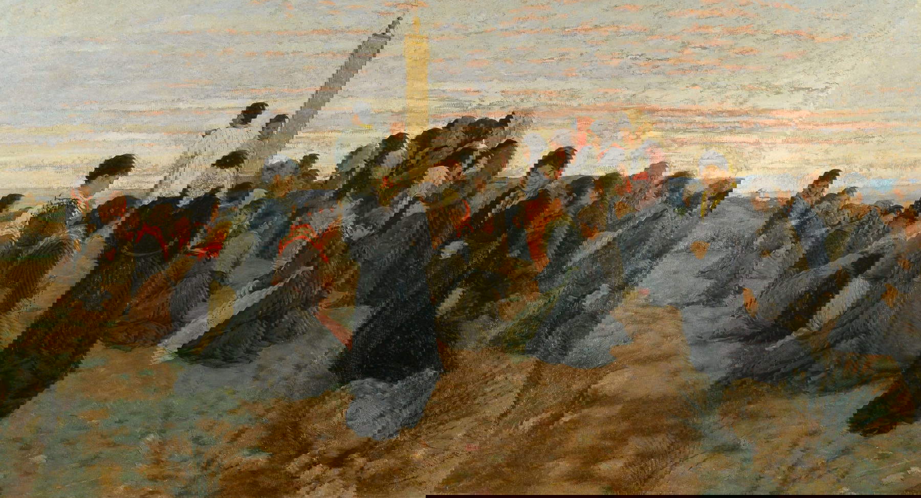 Niccolò Cannicci, Der Segen der Felder (Le Rogazioni) (1886; Öl auf Leinwand, 100 x 220 cm) Niccolò Cannicci, Der Segen der Felder (Le Rogazioni) (1886; Öl auf Leinwand, 100 x 220 cm)