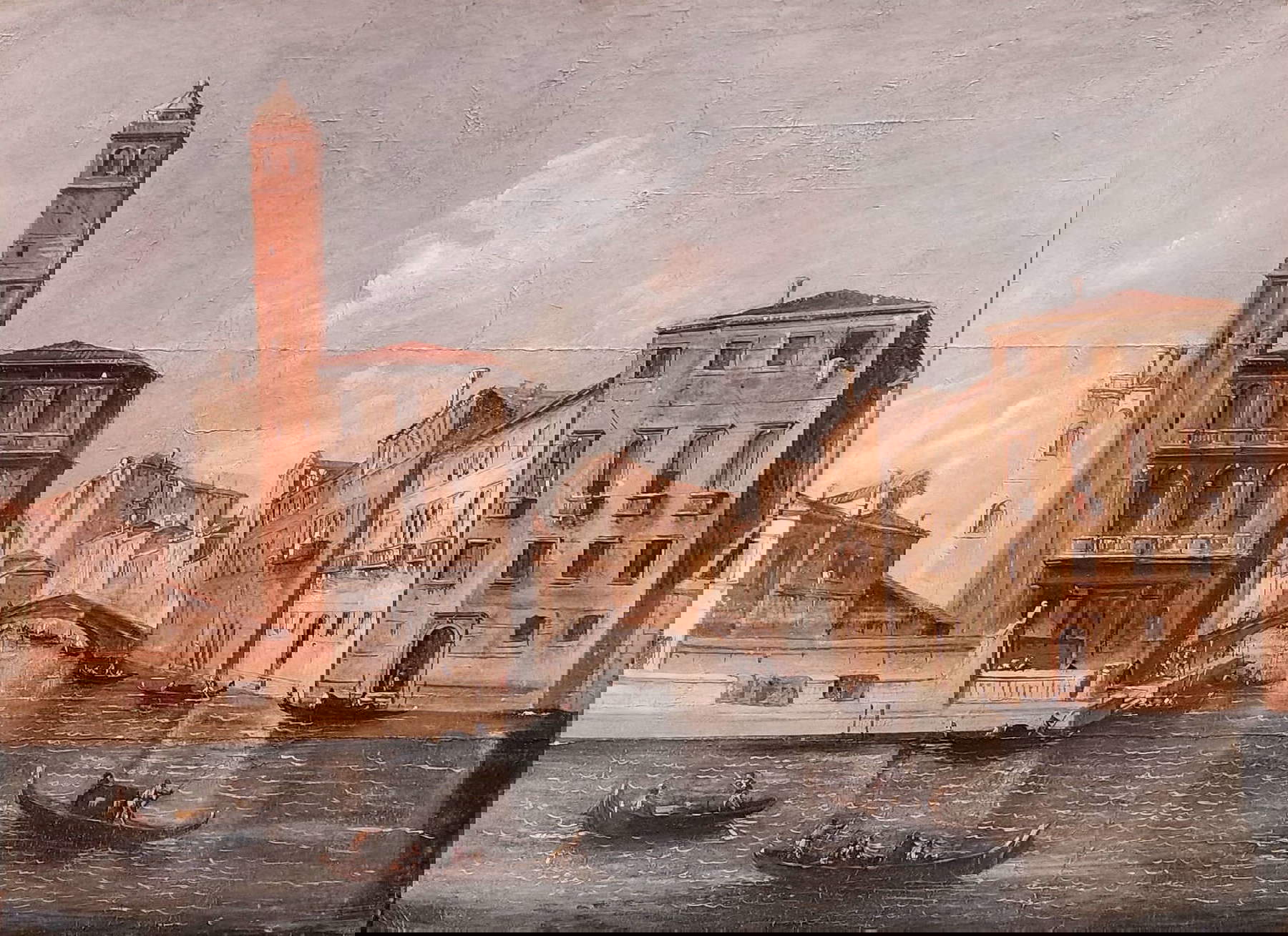 Francesco Guardi, Der Canal Grande in Cannaregio (Tempera auf Papier; Privatsammlung)