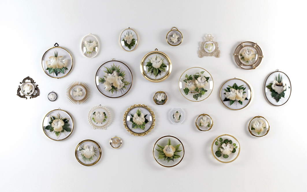 Chiara Lecca, Golden Domestic Economy (2016; tassidermia, PVC, vetro, metallo, tessuto). Foto: Olimpia Lalli. Chiara Lecca, Golden Domestic Economy (2016; tassidermia, PVC, vetro, metallo, tessuto). Foto: Olimpia Lalli.