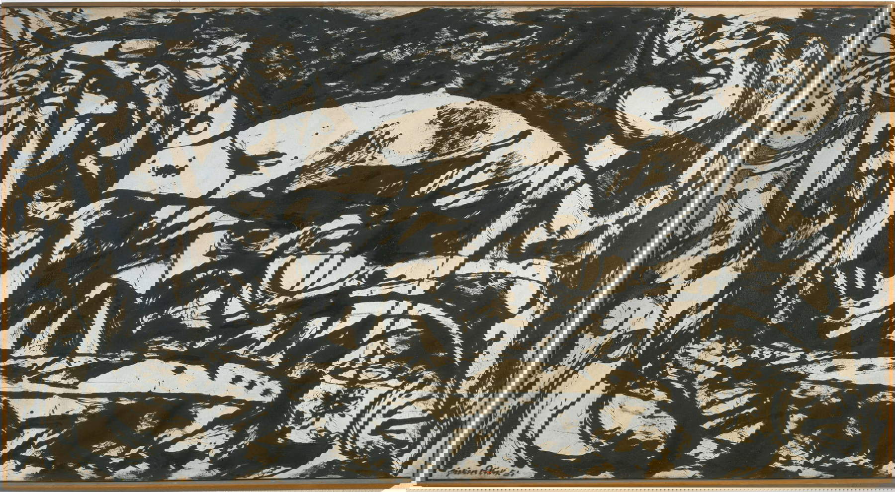 Jackson Pollock, No. 14 (1951; oil on canvas, 149.3 × 269.5 cm; London, Tate) © Pollock-Krasner Foundation/Artists Rights Society (ARS), New York. Photo: Tate Jackson Pollock, No. 14 (1951; oil on canvas, 149.3 × 269.5 cm; London, Tate) © Pollock-Krasner Foundation/Artists Rights Society (ARS), New York. Photo: Tate