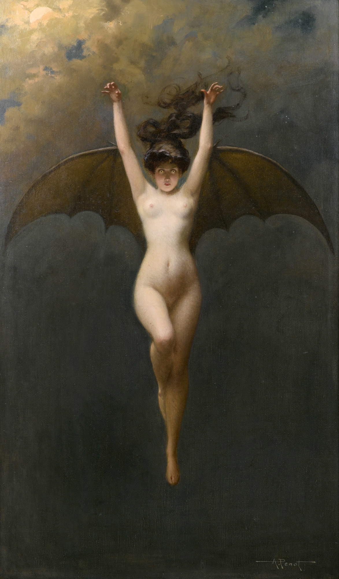 Albert Joseph Pénot, La Femme Chauve-Souris (1890 circa; olio su tela, 100 x 60 cm; Francia, Collezione privata) Albert Joseph Pénot, La Femme Chauve-Souris (1890 circa; olio su tela, 100 x 60 cm; Francia, Collezione privata)
