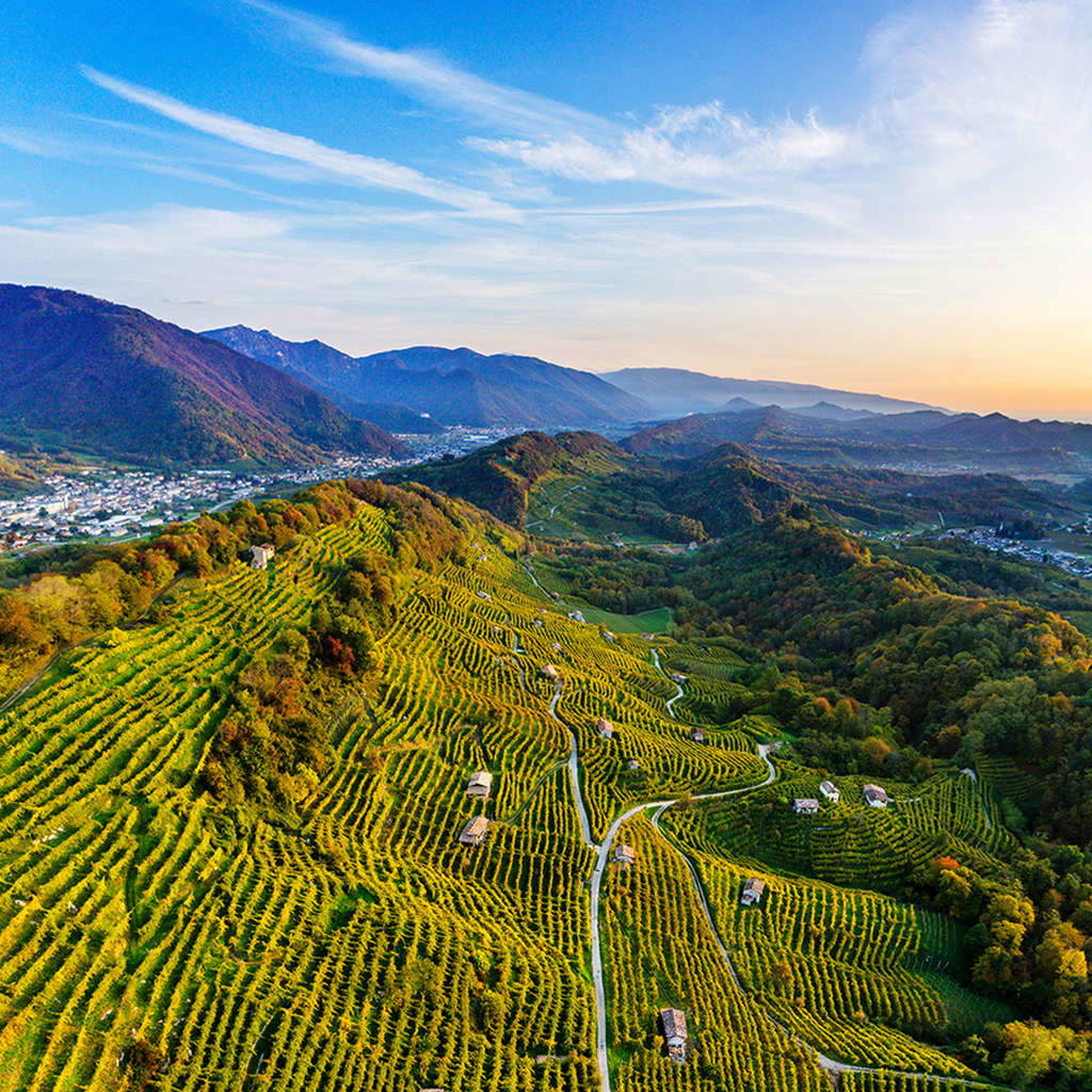 Colinas Prosecco de Conegliano y Valdobbiadene. Foto: Ministerio de Cultura Colinas Prosecco de Conegliano y Valdobbiadene. Foto: Ministerio de Cultura