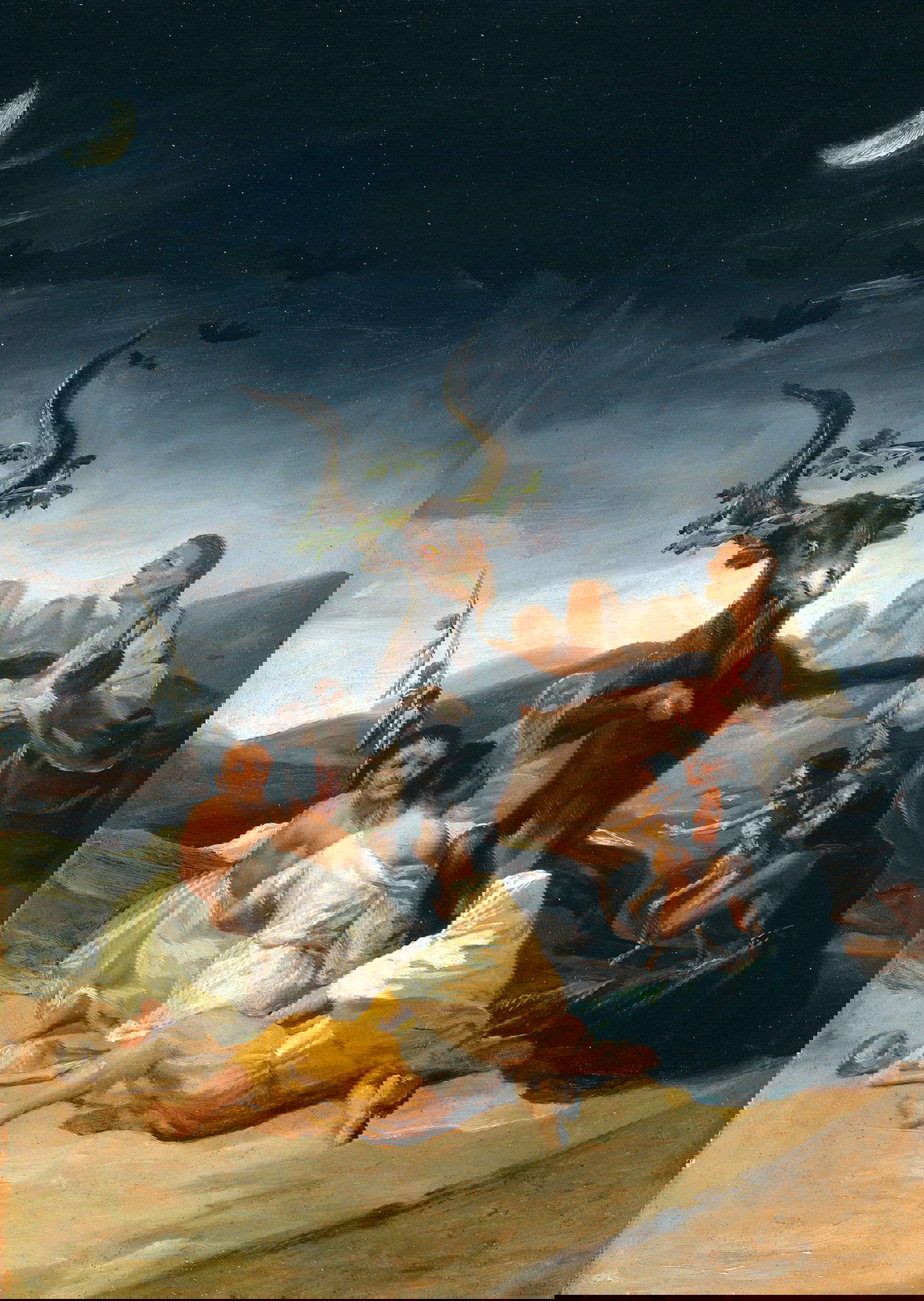 Francisco Goya, El aquelarre (1797-1798; óleo sobre lienzo, 43 x 30 cm; Madrid, Museo Lázaro Galdiano)
