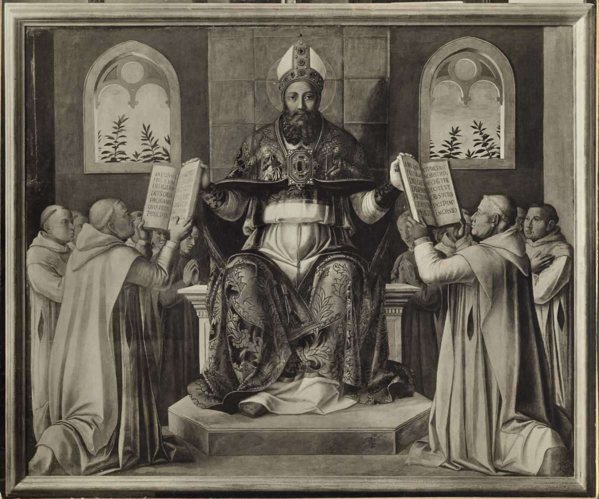 Lazzaro Bastiani, Pala di Sant’Agostino (1478-1480; tavola; Montevideo, Collezione privata) Lazzaro Bastiani, Pala di Sant’Agostino (1478-1480; tavola; Montevideo, Collezione privata)