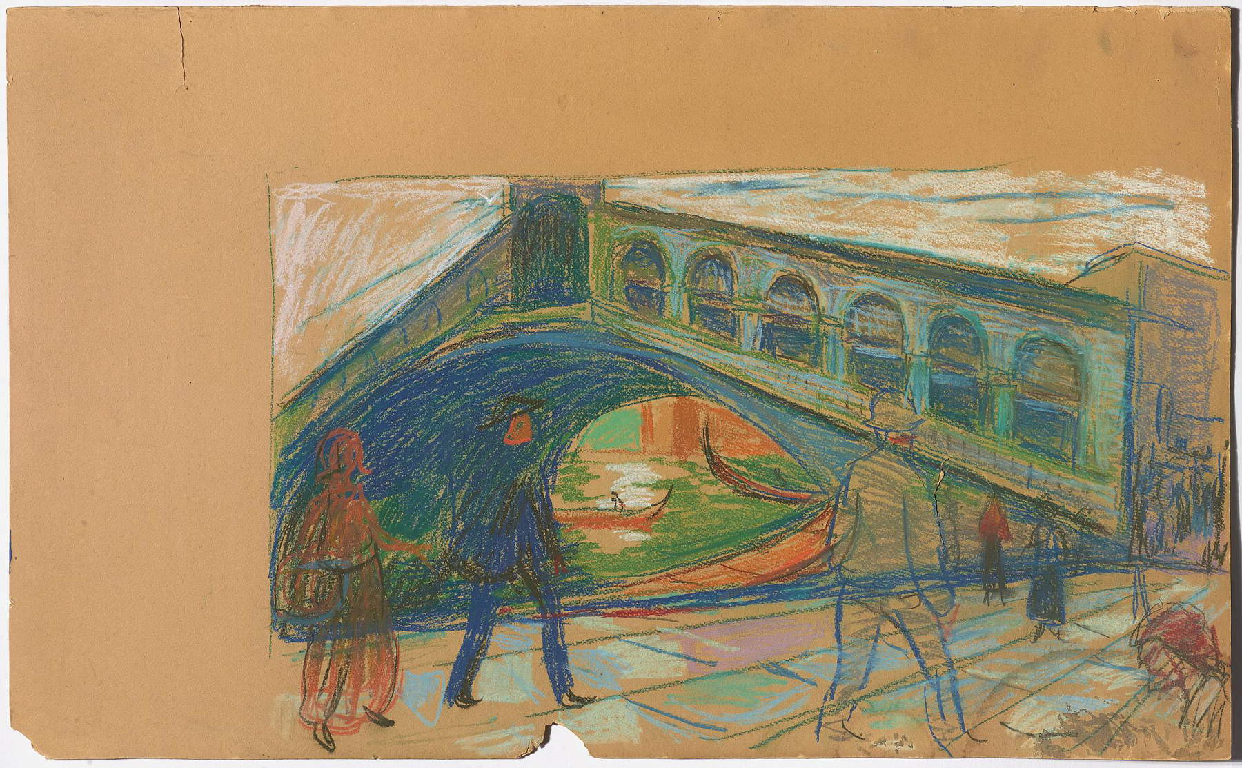 Edvard Munch, Ponte di Rialto, Venezia (1926; pastello su carta, 493 × 799 mm; Oslo, Munchmuseet) Foto © Munchmuseet