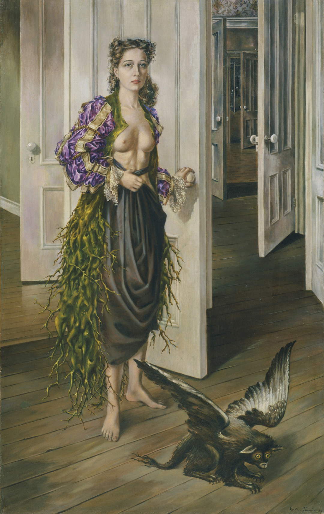 Dorothea Tanning, Birthday (1942; oil on canvas, 102.2 x 64.8 cm; Philadelphia, Philadelphia Art Museum) Dorothea Tanning, Birthday (1942; oil on canvas, 102.2 x 64.8 cm; Philadelphia, Philadelphia Art Museum)