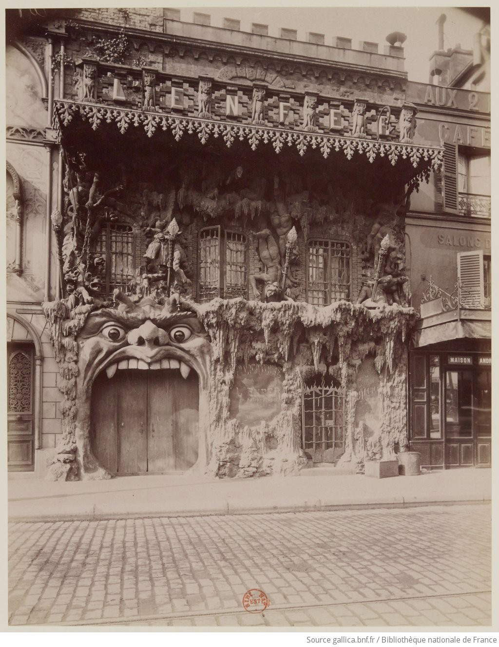 Eugène Atget, Montmartre, Cabaret de l'Enfer, B.d de clichy 53 (1910; photograph; Paris, Bibliothèque Nationale de France) Eugène Atget, Montmartre, Cabaret de l'Enfer, B.d de clichy 53 (1910; photograph; Paris, Bibliothèque Nationale de France)