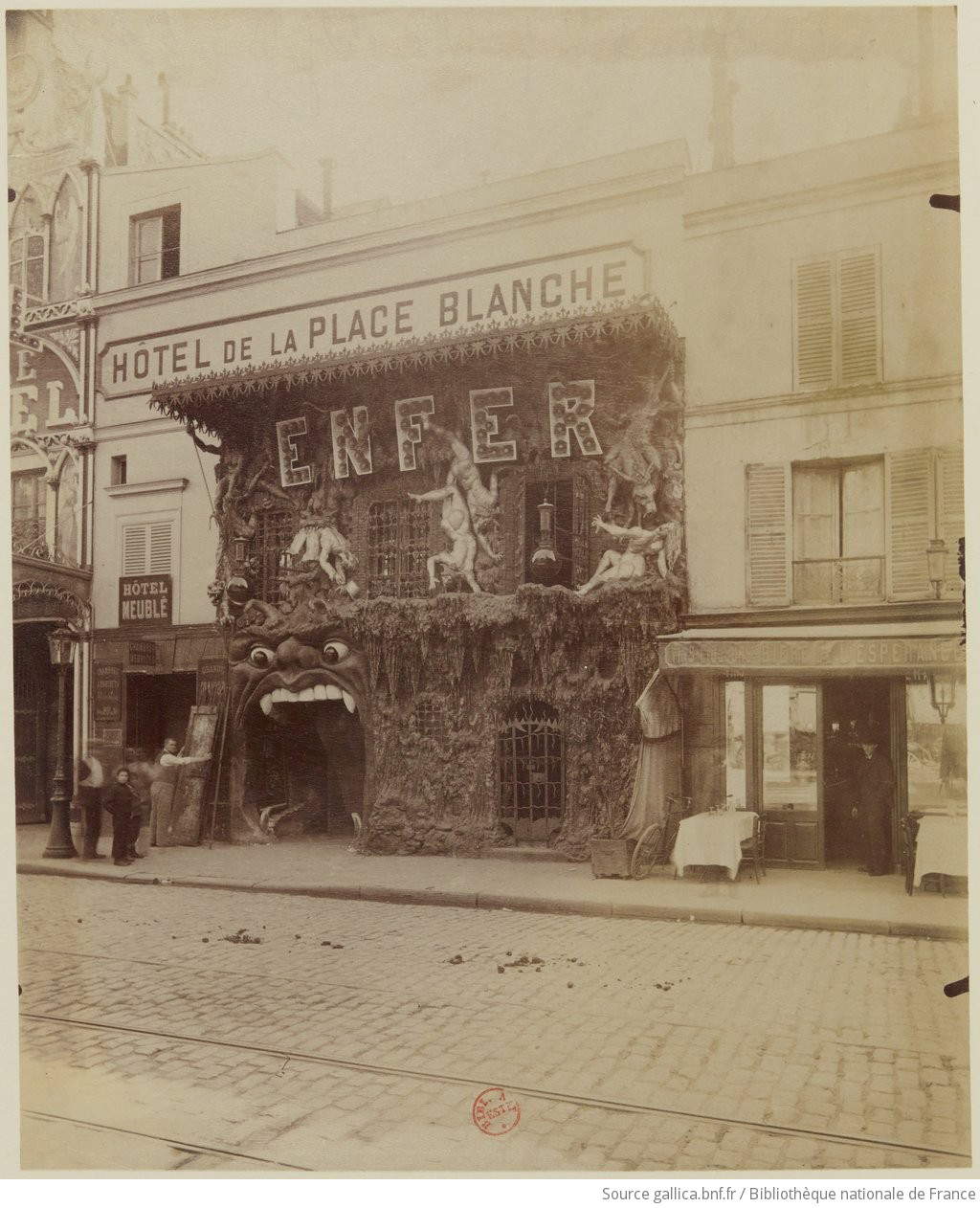 Eugène Atget, Montmartre, Cabaret de l'Enfer, B.d de clichy 53 (1910; photograph; Paris, Bibliothèque Nationale de France) Eugène Atget, Montmartre, Cabaret de l'Enfer, B.d de clichy 53 (1910; photograph; Paris, Bibliothèque Nationale de France)