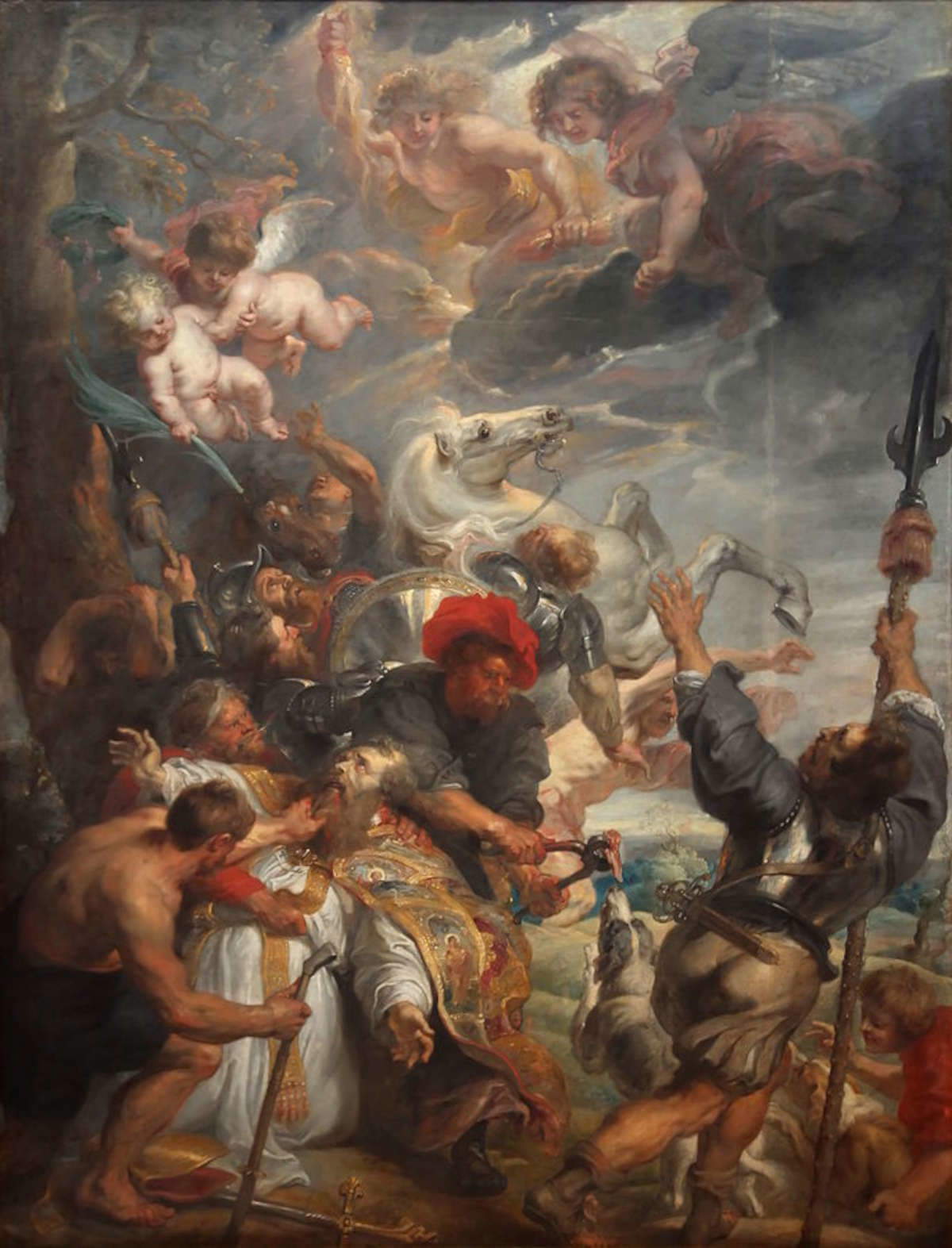 Peter Paul Rubens e bottega, Il martirio di San Lievin (1633 circa, olio su tela, 455 × 347 cm; Bruxelles, Musées Royaux des Beaux-Arts) Peter Paul Rubens e bottega, Il martirio di San Lievin (1633 circa, olio su tela, 455 × 347 cm; Bruxelles, Musées Royaux des Beaux-Arts)