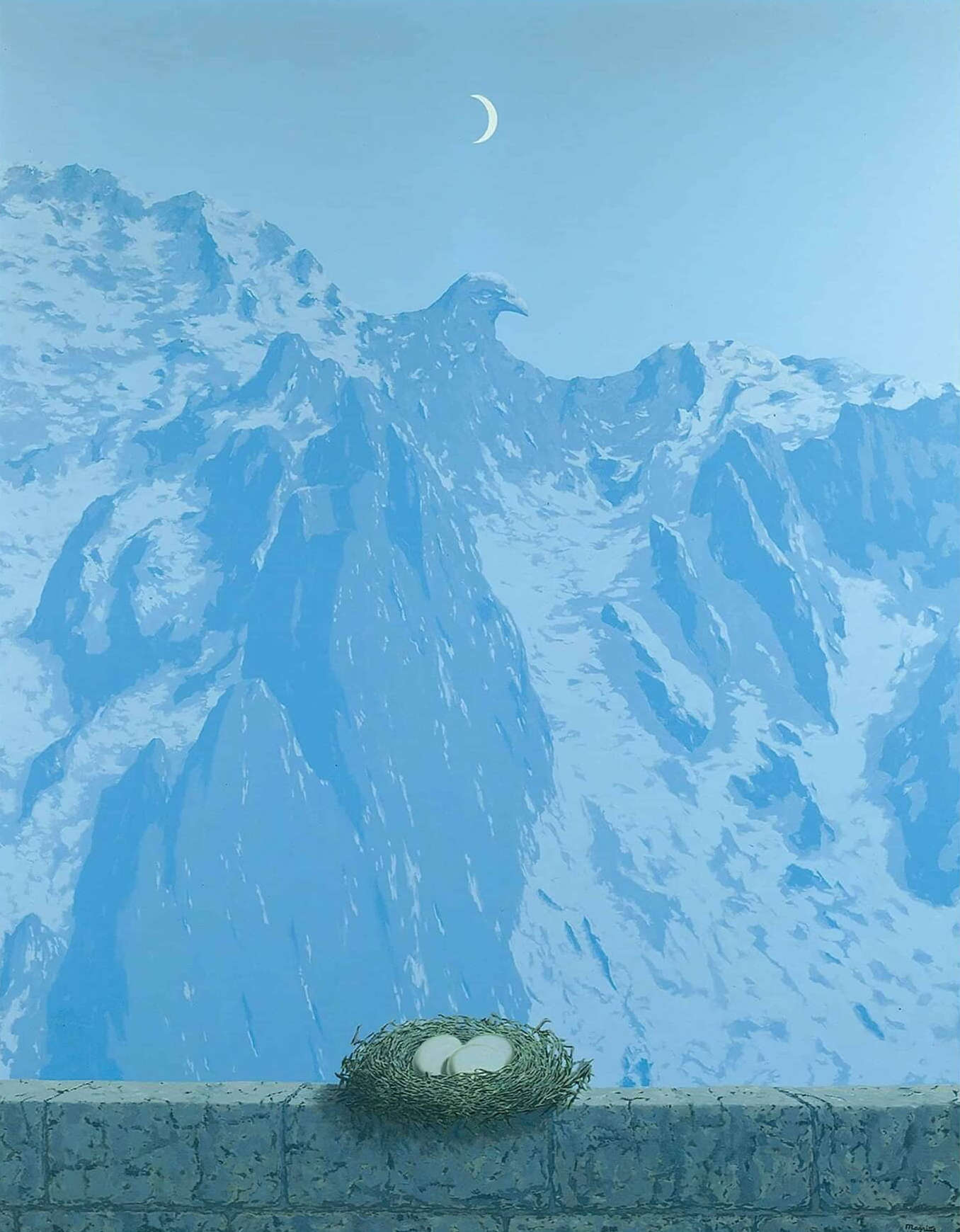 René Magritte, Le Domaine d'Arnheim (1962; olio su tela, 146 × 114 cm; Bruxelles, Musées Royaux des Beaux-Arts) René Magritte, Le Domaine d'Arnheim (1962; olio su tela, 146 × 114 cm; Bruxelles, Musées Royaux des Beaux-Arts)