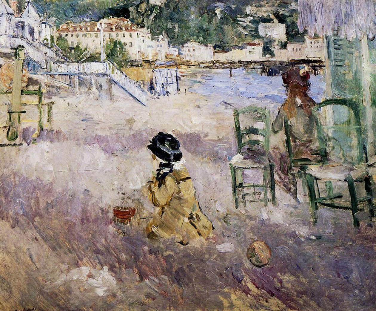 Berthe Morisot, Der Strand von Nizza (1882; Öl auf Leinwand, 46 x 56 cm; Privatsammlung) Berthe Morisot, Der Strand von Nizza (1882; Öl auf Leinwand, 46 x 56 cm; Privatsammlung)