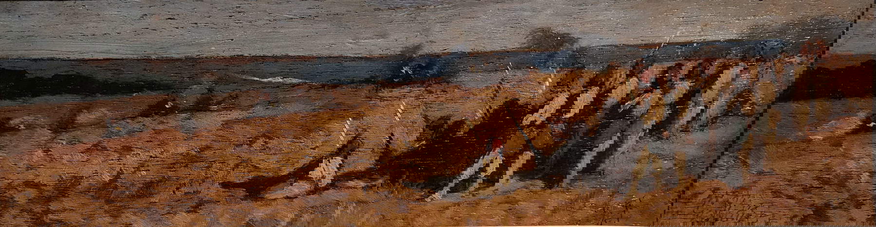 Giovanni Fattori, Das Feldschießen - Manöver der Bersaglieri (Öl auf Tafel; Lucca, Fondazione Cassa di Risparmio di Lucca)