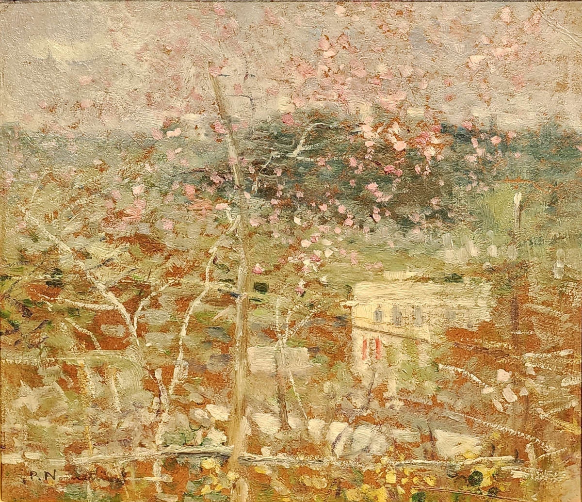 Plinio Nomellini, Alberi in fiore (Öl auf Karton; Lucca, Fondazione Cassa di Risparmio di Lucca)
