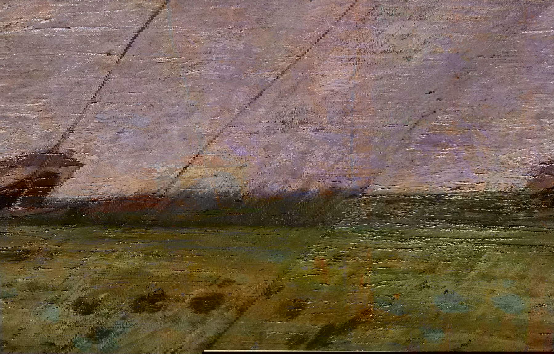 Plinio Nomellini, Paese con pratino verde (Öl auf Tafel; Lucca, Fondazione Cassa di Risparmio di Lucca)