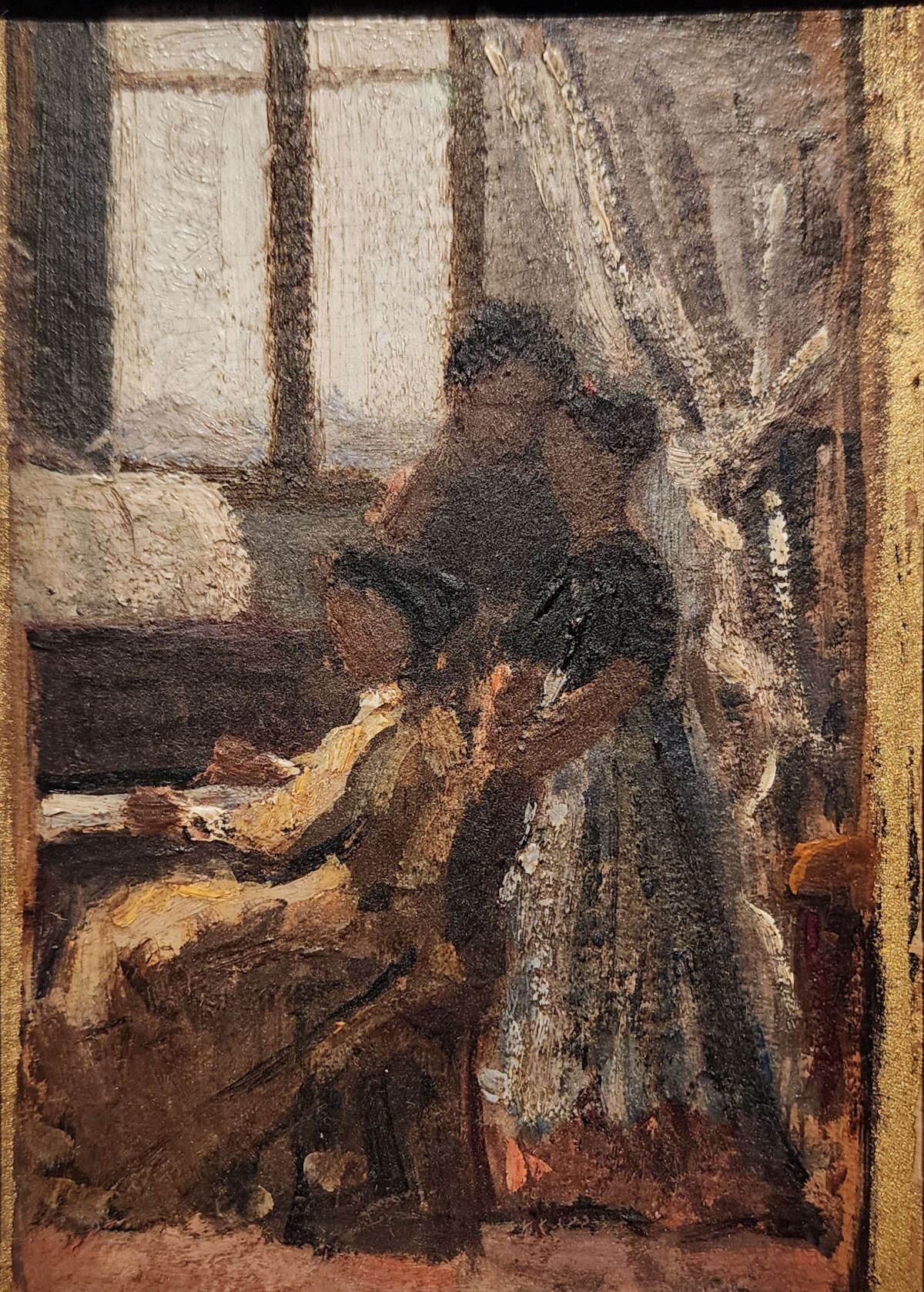 Silvestro Lega, Il canto di uno stornello (um 1867; Öl auf Karton; Lucca, Fondazione Cassa di Risparmio di Lucca)