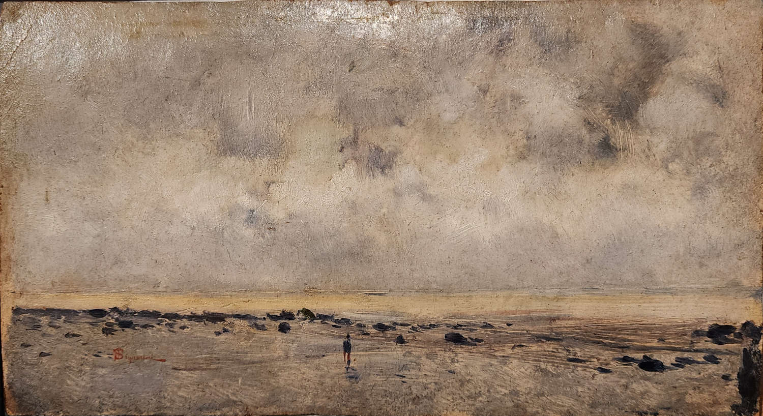 Telemaco Signorini, Leith Beach in Schottland (1881; Öl auf Karton; Lucca, Fondazione Cassa di Risparmio di Lucca)