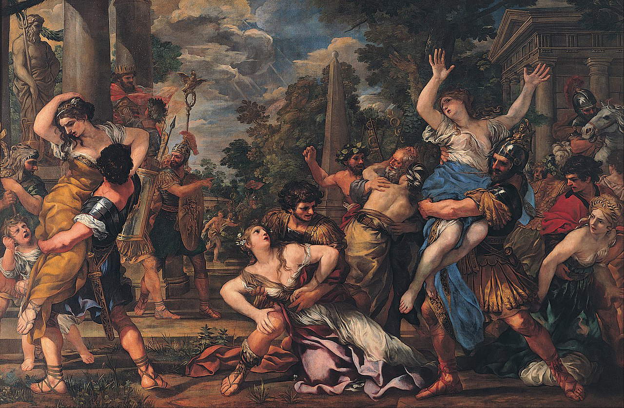 Pietro da Cortona, El rapto de las Sabinas (1630-1631; óleo sobre lienzo, 280,5 x 426 cm; Roma, Museos Capitolinos, Pinacoteca Capitolina) Pietro da Cortona, El rapto de las Sabinas (1630-1631; óleo sobre lienzo, 280,5 x 426 cm; Roma, Museos Capitolinos, Pinacoteca Capitolina)