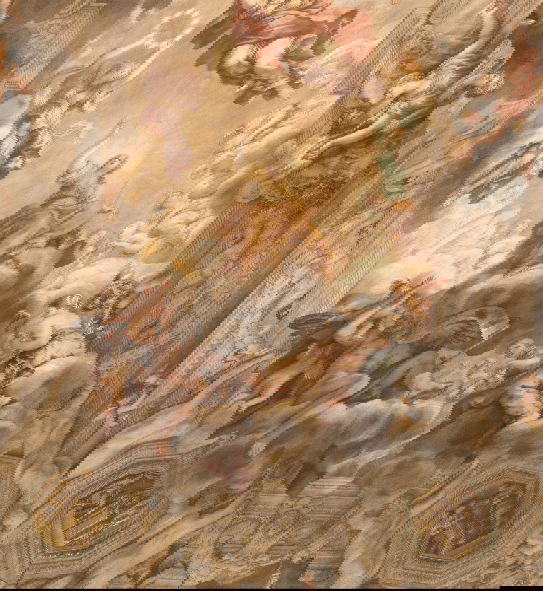 La Divina Providencia ordena a la Inmortalidad adornar el escudo Barberini con una corona de estrellas La Divina Providencia ordena a la Inmortalidad adornar el escudo Barberini con una corona de estrellas