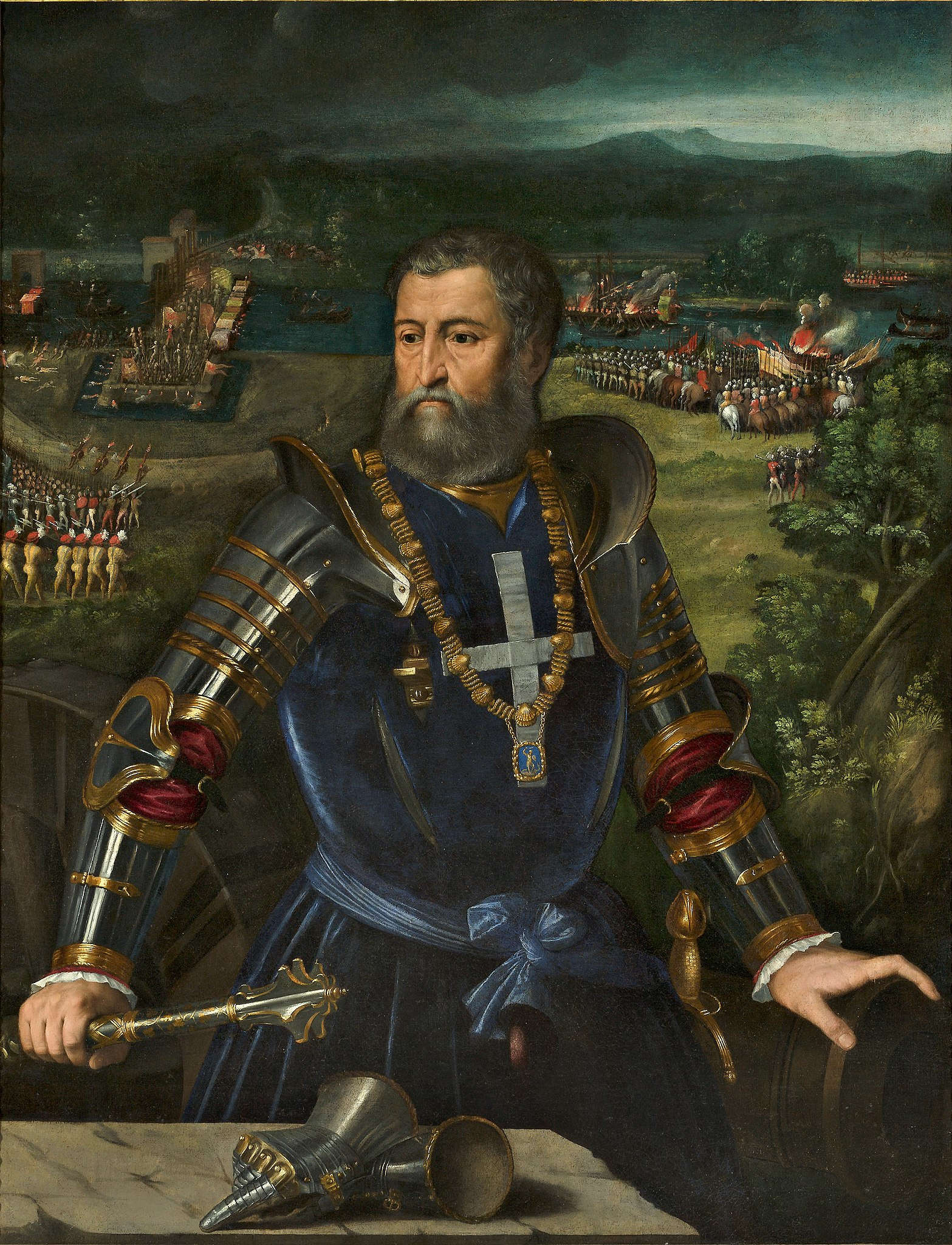 Battista Dossi, Retrato de Alfonso I de Este (c. 1530; óleo sobre lienzo, 113,5 x 147 cm; Módena, Galería Estense) Battista Dossi, Retrato de Alfonso I de Este (c. 1530; óleo sobre lienzo, 113,5 x 147 cm; Módena, Galería Estense)