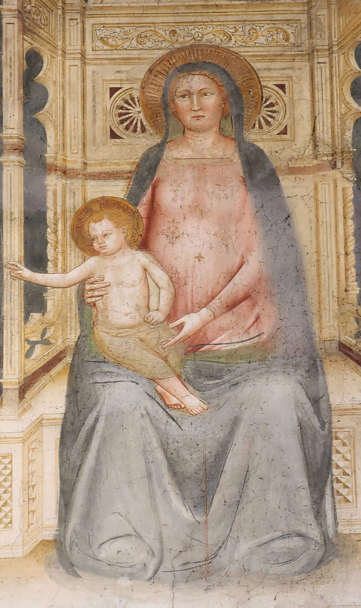 Madonna und Kind mit Heiligen (1349), Detail der Madonna mit Kind Madonna und Kind mit Heiligen (1349), Detail der Madonna mit Kind