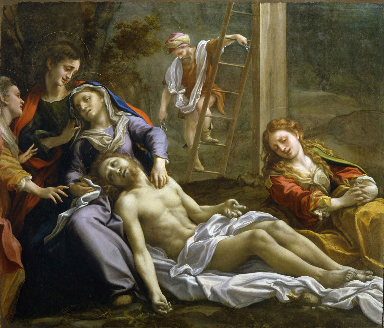 Correggio, Lamentación sobre Cristo muerto (1523-1525; óleo sobre lienzo, 157 x 182 cm; Parma, Pilotta, Galleria Nazionale, inv. GN352)