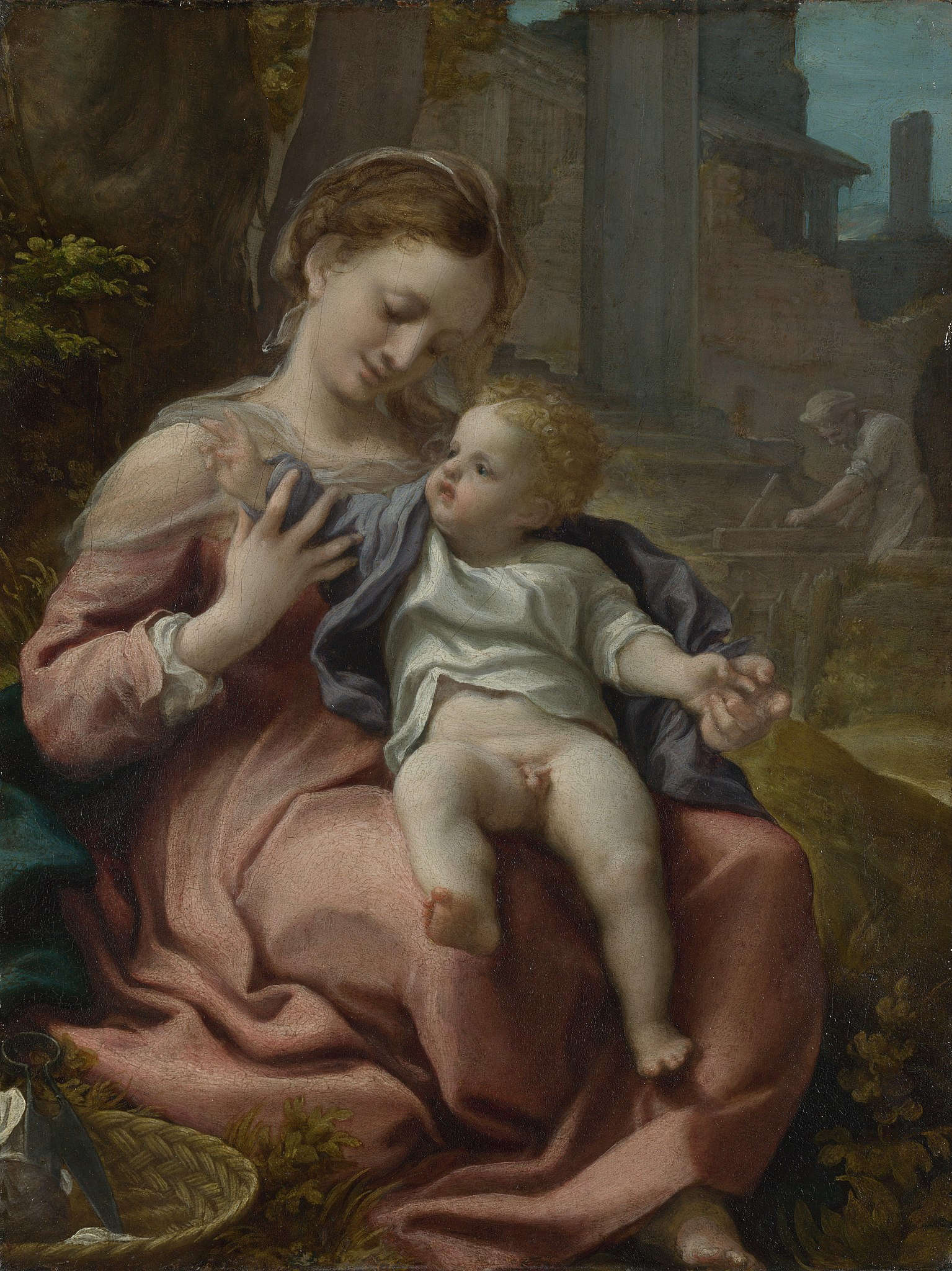 Correggio, Virgen de la cesta (c. 1524; óleo sobre tabla, 33,7 x 25,1 cm; Londres, National Gallery, inv. NG23)