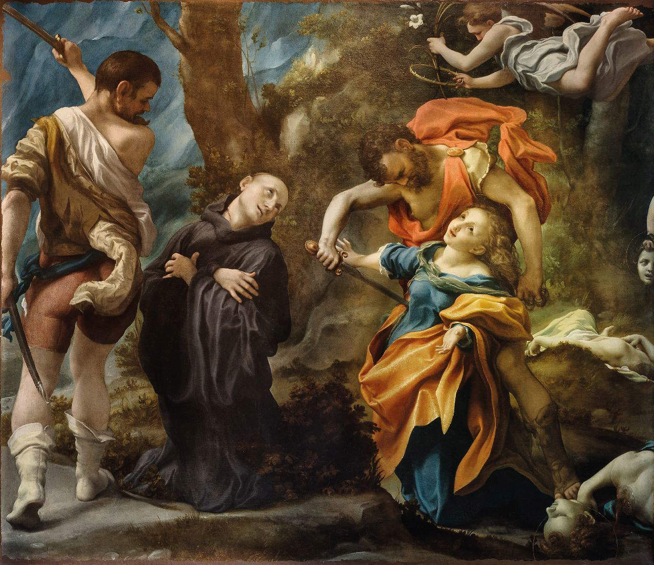 Correggio, Martirio de los santos Plácido, Flavia, Eutichio y Vittorino (1523-1525; óleo sobre lienzo, 157 x 182 cm; Parma, Pilotta, Galleria Nazionale, inv. GN353)