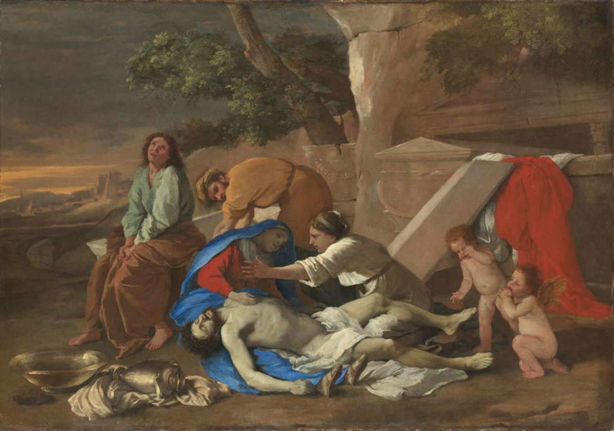 Nicolas Poussin, Lament over the Dead Christ (1628-1629; oil on canvas, 101 × 145 cm; Munich, Alte Pinakothek, inv. no. 625) Nicolas Poussin, Lament over the Dead Christ (1628-1629; oil on canvas, 101 × 145 cm; Munich, Alte Pinakothek, inv. no. 625)